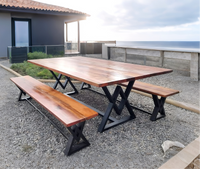 Mesa Comedor Roble W con bancas