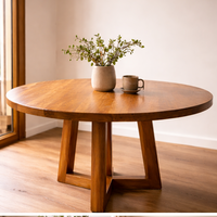 Mesa de madera maciza roble estilo minimalista artesanal