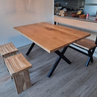 Mesa Comedor Roble Fierro X