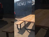 Mesa Comedor Roble Crudo Rústico Con Bancas