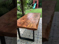 Mesa Alún de Madera y Fierro con Cantos Vivos