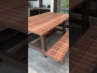 Rustic A Table with Benches