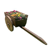 Perfecta para todo jardín. Una réplica de carreta antigua que nadie va a pasar por alto. Fabricada en Madera reciclada y con productos naturales para ser eterna.