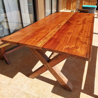 Red Oak X  Table with Benches