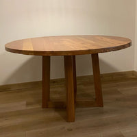 mesa redonda madera maciza hecha en chile