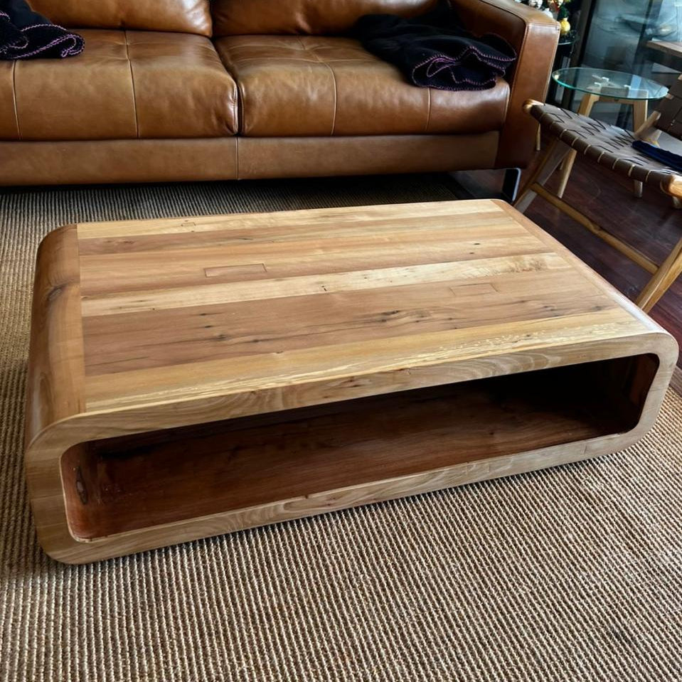 mesa de centro roble macizo artesanal diseño moderno chile nowü hogar