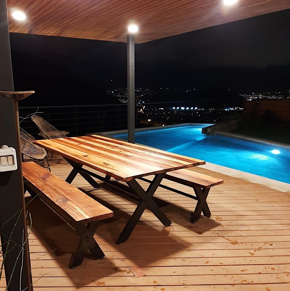 Mesa Comedor Roble Fierro X