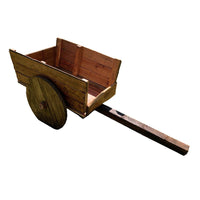 Perfecta para todo jardín. Una réplica de carreta antigua que nadie va a pasar por alto. Fabricada en Madera reciclada y con productos naturales para ser eterna. 