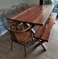 Mesa Comedor Roble Crudo X Con Bancas